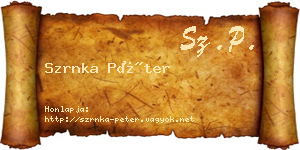 Szrnka Péter névjegykártya